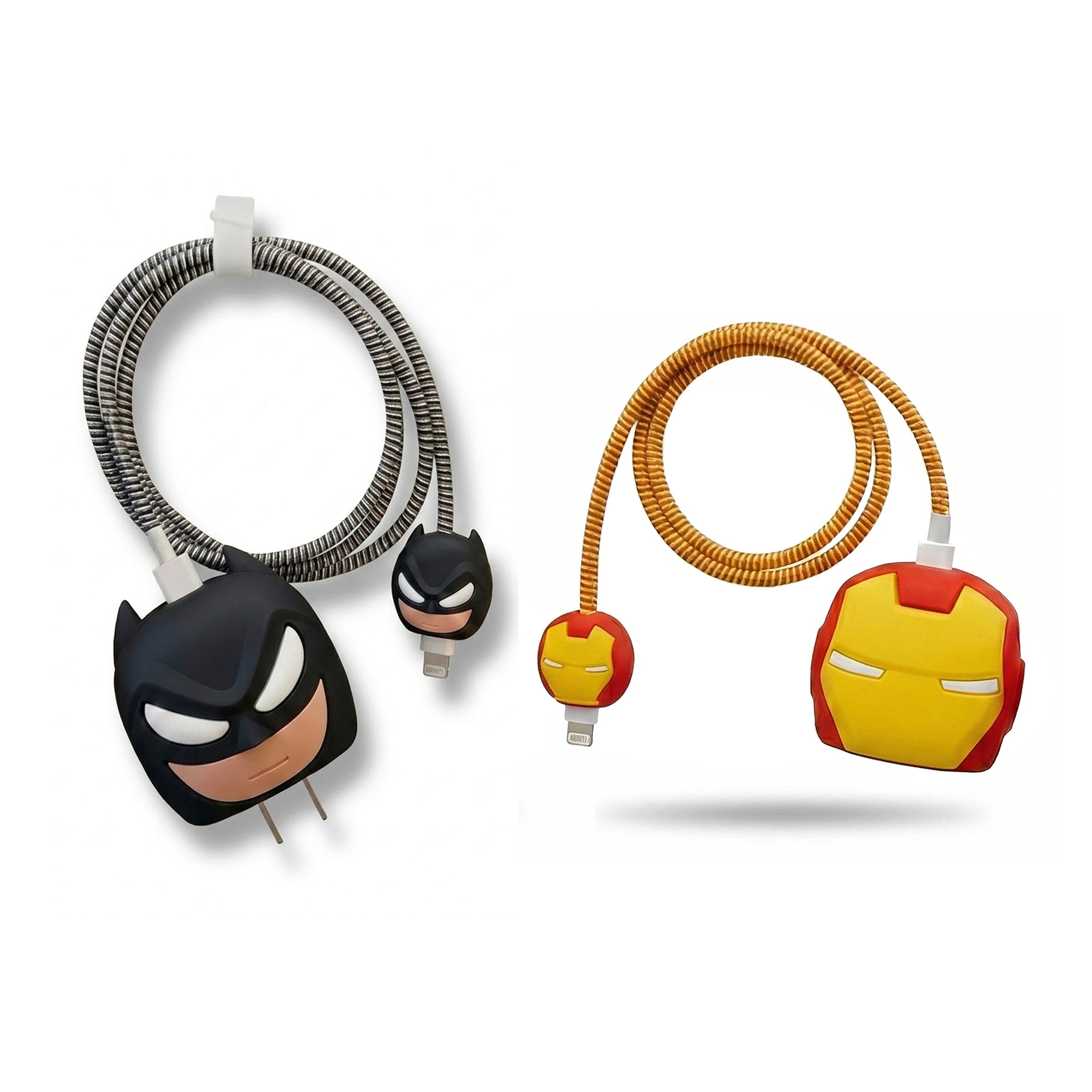 Batman & Iron Man Silicone Charger Protector Pack