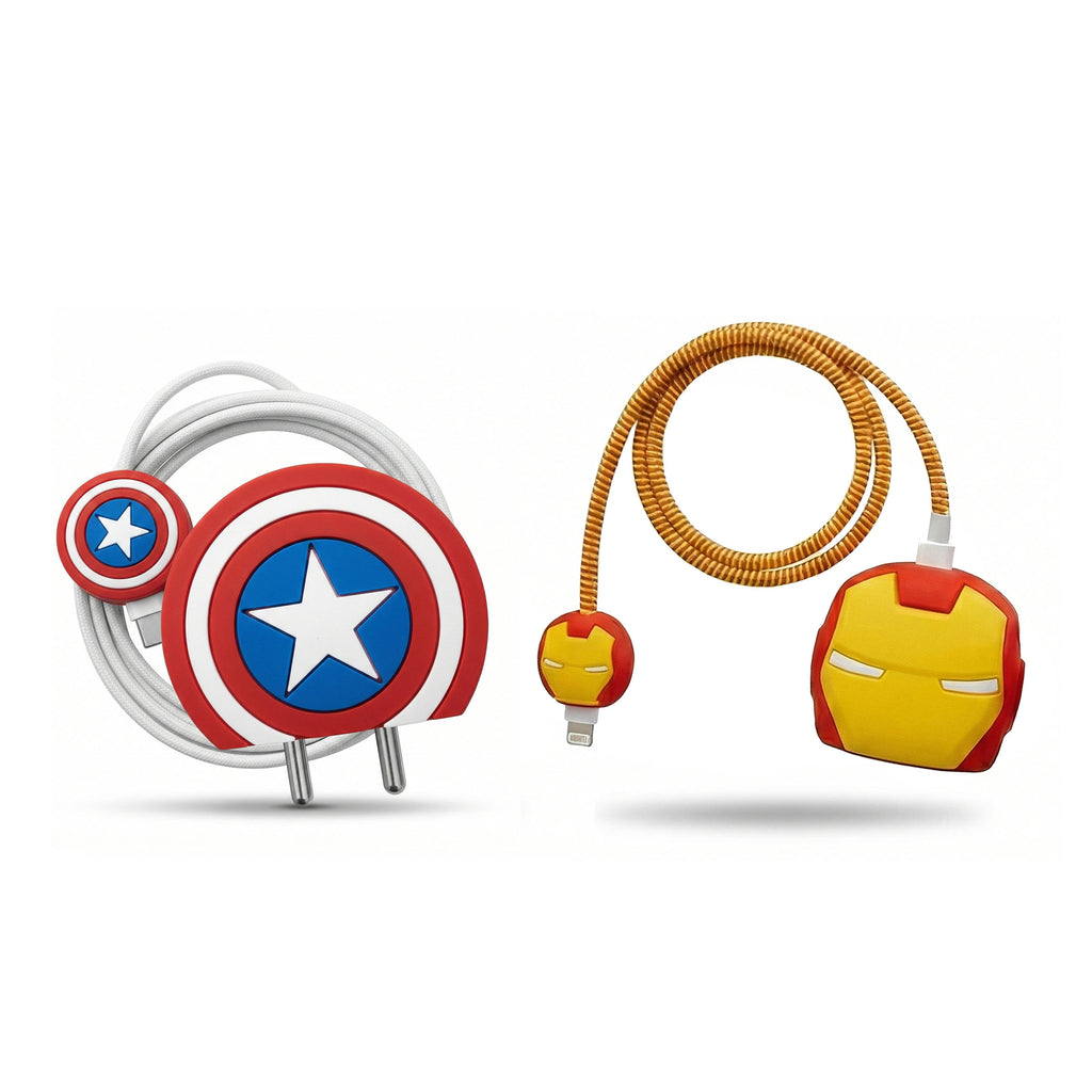 Venom & Iron Man 3D Silicone Charger Protector Pack
