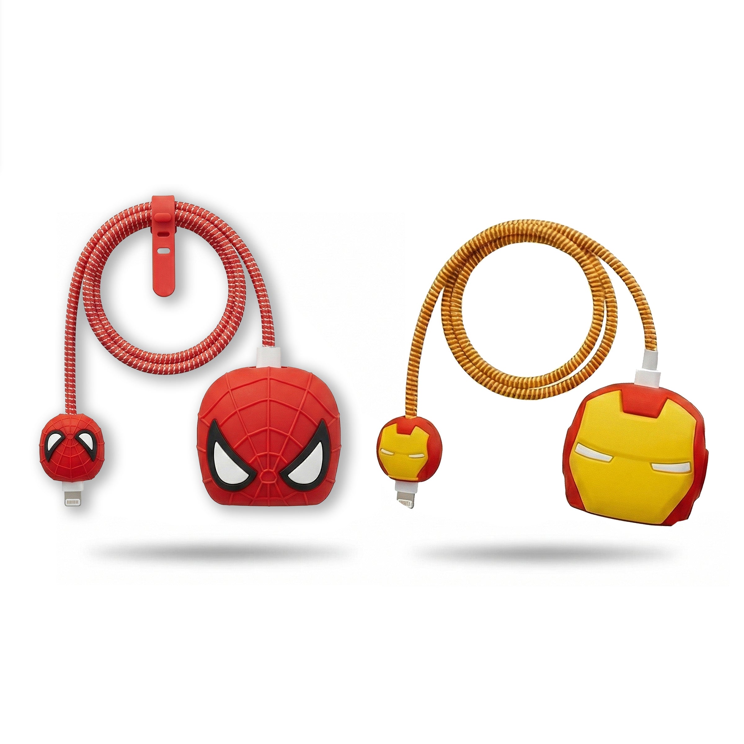 Spider-Man & Iron Man Silicone Charger Protector Pack