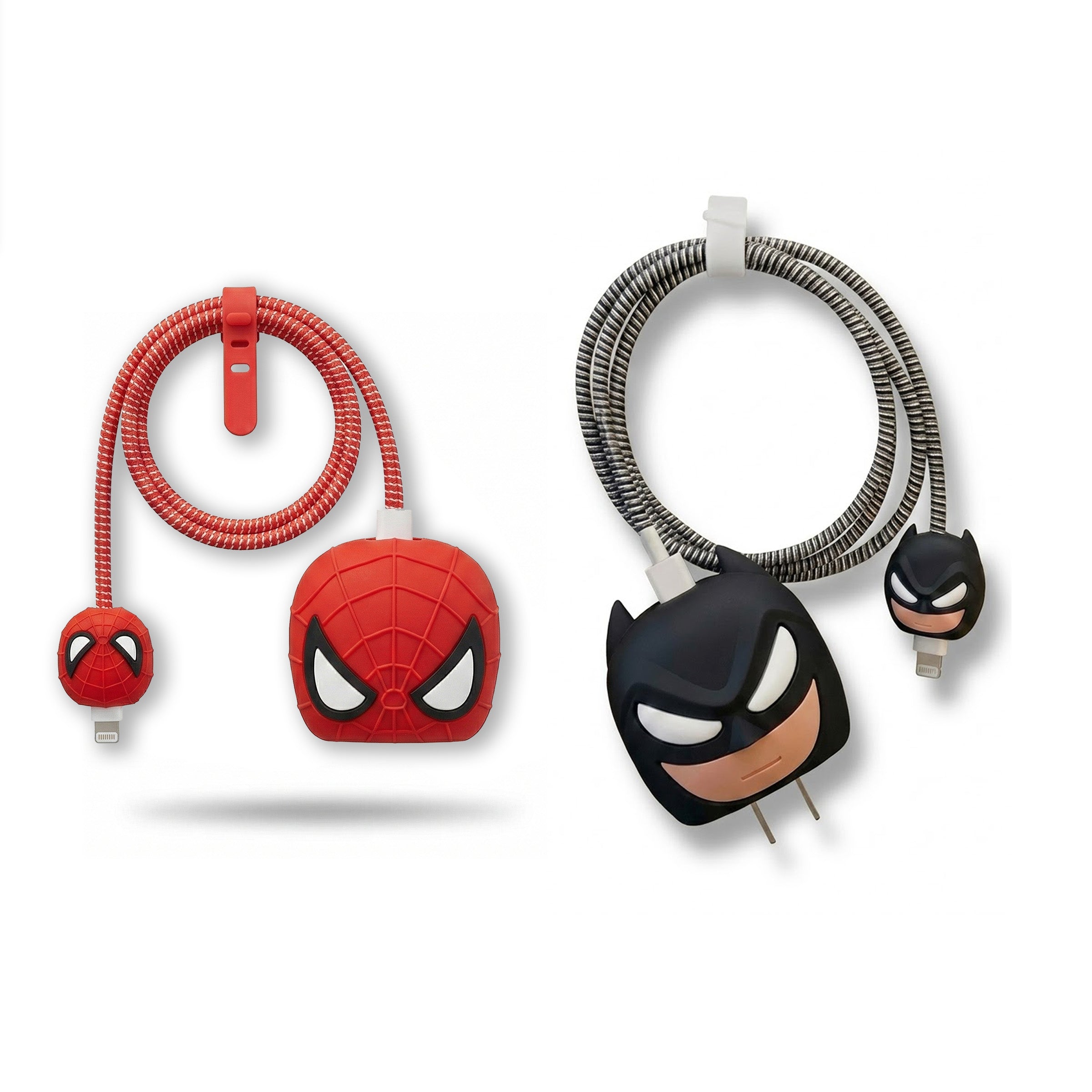 Spider-Man & Batman Silicone Charger Protector Pack