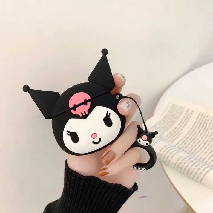 KuroMii AirPods Case – Gothic-Inspired 3D Silicone Cover with Hook by Coverner India